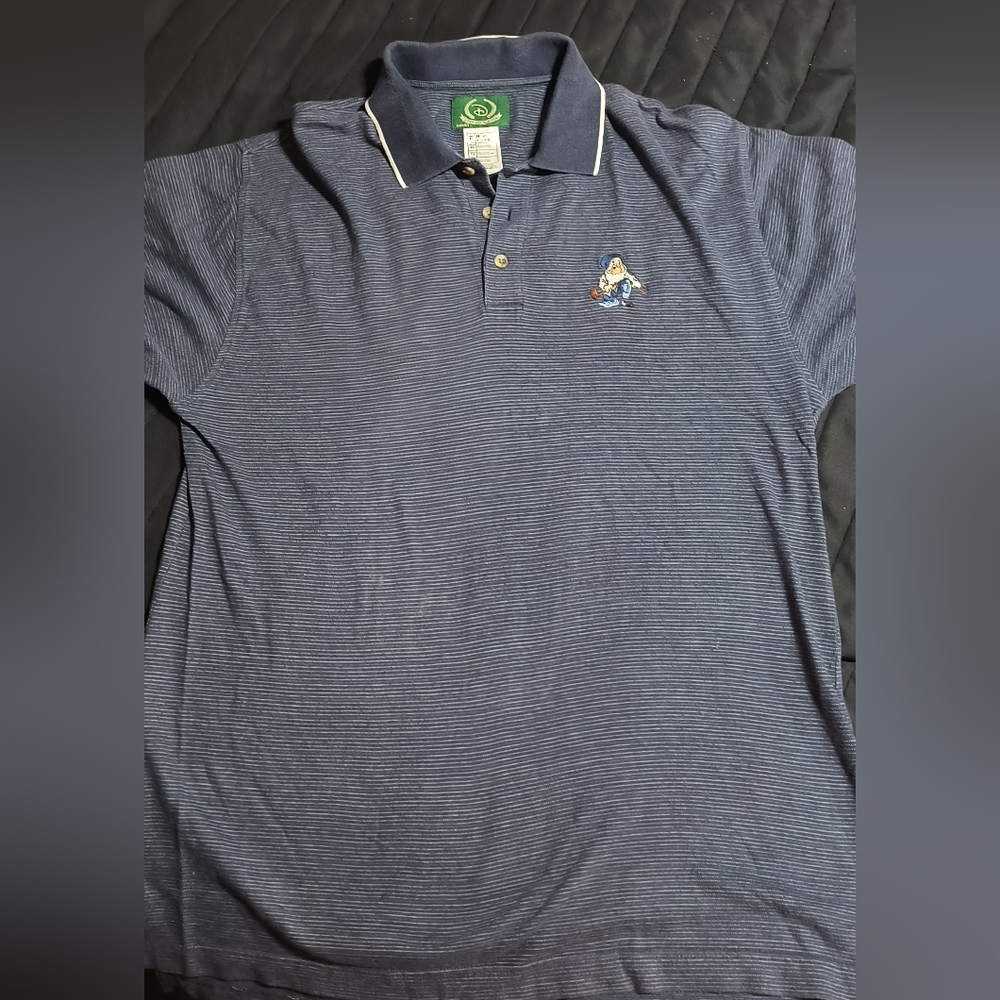 Disney Golf Collections Grumpy Mens Polo Size Extra Large XL Blue White
